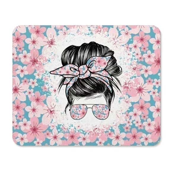 Mom Life Messy Hair Mouse Pad, Non-Slip with Floral Print, New In Package - Picture 1 of 3